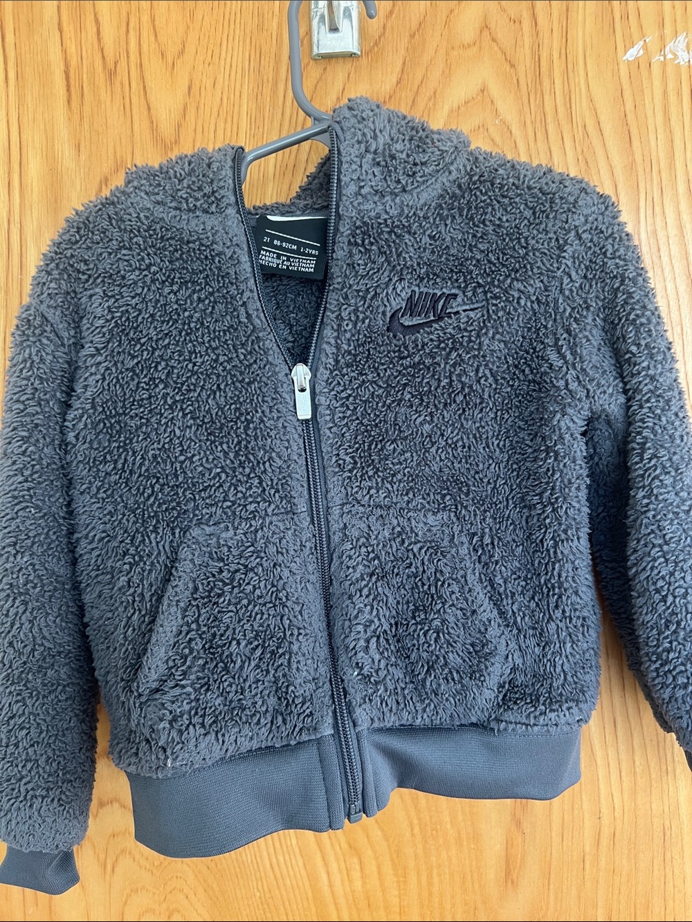 Nike Kids Gray Sherpa Full-Zip Jacket